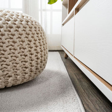Haze Solid Low-pile Area Rug Ivory